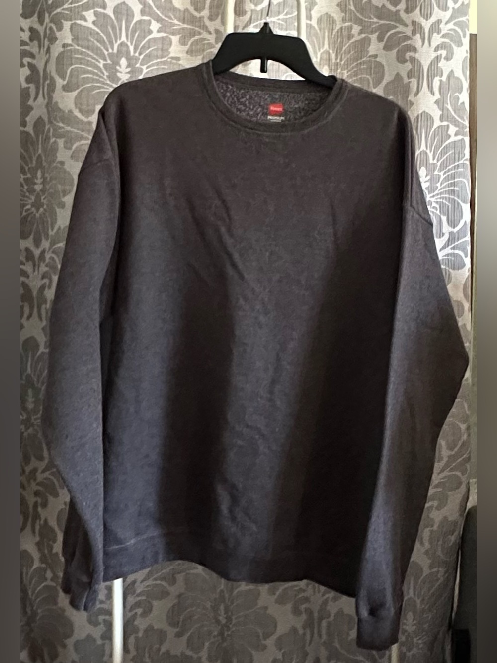 Hanes Men's EcoSmart Gray Crewneck Sweatshirt Pullover Unisex Size L